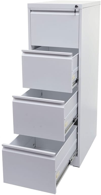 Hangmappenkast MCW-H16, archiefkast stalen kantoorkast, formaat Legal + A4 afsluitbaar 134x46x62cm ~ wit