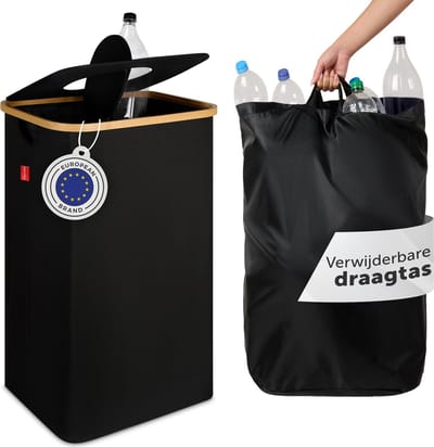 Blumtal - Afvalscheiding - Recycle afvalbak - 100L - Statiegeld container - Lege Flessen - Zwart