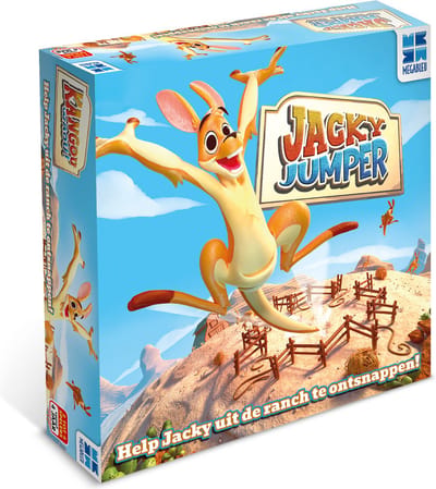 Megableu Jacky Jumper - Megableu Jacky Jumper - Grappig Actiespel met Stuiterende Kangoeroes - Kinderspel Vanaf 5 Jaar - 2-4 Spelers - Met Trampoline Speelveld