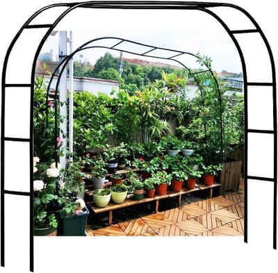 Tuinboog - Rozenprieel Klimplanten - Buitenruimte Verfraaien - Verstelbaar Frame - Tot 3.5m Breed - Zwart
