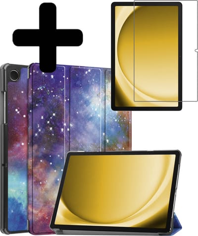 Hoes - Geschikt voor Samsung Galaxy Tab A9 Plus - Met Screenprotector - Trifold Bookcase - Hard Cover - Hardcover Book Case - Tablet Hoesje - Galaxy