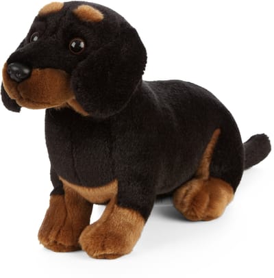 Living Nature Pluche Teckel hond knuffel - 20 cm - Teckels huisdieren knuffels - Dieren Speelgoed
