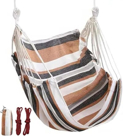 Hangmat Stoel - Zit Hangmat - Buiten Ontspannen - Veilig Anti-Rol Ontwerp - 130 x 100 cm - Beige