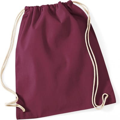 Westford Mill Cotton Gymsac WM110 - Burgundy - 37 x 46 cm