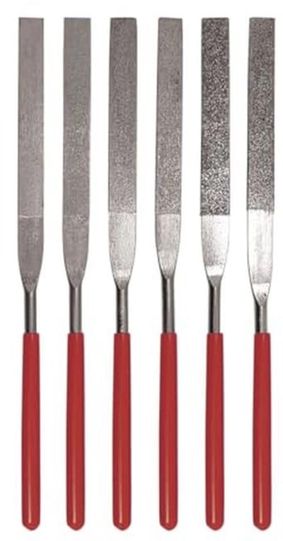 6-delige platte diamant vijlen set voor fijn slijpen en vormen