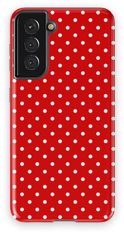 Polka Dots Hoesje Samsung Galaxy S21 | Geschikt Voor Mag | Stippen Design Backcover Samsung Galaxy S21 Classic Red