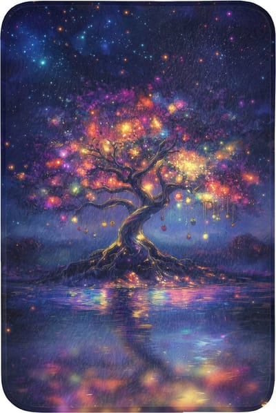 Badmat 60x90 cm - Antislip - Kosmisch - lichtboom - Kerst - Kleurrijk - Badmatten voor badkamer - Badkamermat - Douchemat - Badkamer mat