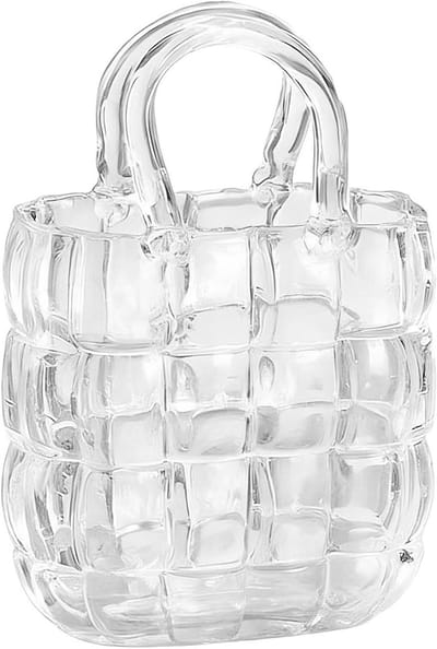 Glazen Vaas Handtas - Decoratieve Vaas - Bloemen Presenteren - Opvallend Handtas Design - 36 x 25.3 x 17.1 cm