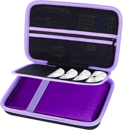 Draagbare DVD Speler Hoes - Beschermhoes Opbergtas - Reizen Muziek Film - Schokbestendig Waterafstotend - 10.5 Inch Compatibel - Zwart Paars