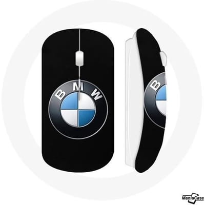 Draadloze muis - BMW - Logo op zwarte achtergrond - USB wifi - Compatibel met Mac en PC - Zwart