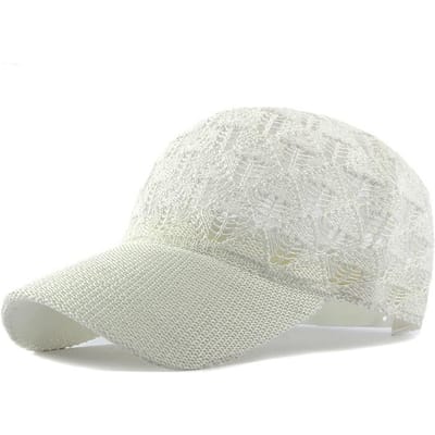 Dames Uitgesneden Gebreide Baseballpet Zomer Ademend Effen Verstelbare Zon Hoed Casual Buiten Sport Vizierpet One Size