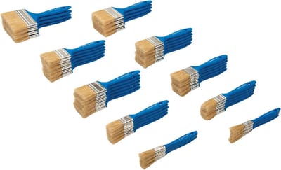 Silverline Wegwerp schilderskwasten set - 50 delig - diverse maten - ideaal voor fijn verfwerk en schoonmaak