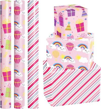 Inpakpapier Rollen - Cadeaupapier Set - Cadeaus Inpakken - Met Gridlines - 3 x 47 cm x 300 cm