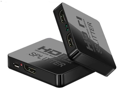 GELLDG 2 stuks HDMI-switches en HDMI-splitter - 1 in 2 uit - 4K Ultra HD & 3D ondersteuning - Alleen spiegelen, geen uitbreiding - Geschikt voor TV, monitor en home entertainment - Plastic behuizing - 63x52x12mm
