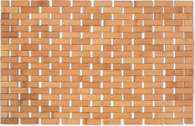 MSV Badkamerkleedje/badmat voor op de vloer - bamboe hout - 42 x 64 cm
