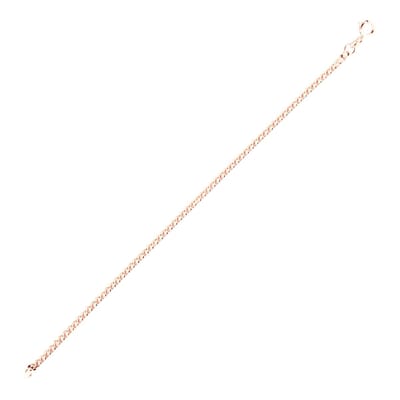 Cavill - Zilveren Ketting 925 Sterling Zilver Rosé Verguld - Fijne Pantserketting 45 cm - Tijdloos Elegant Dames Sieraad