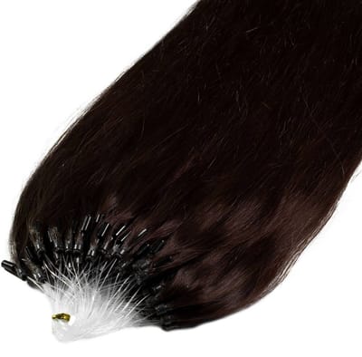 hair2heart Premium Microring Extensions Echt haar glad - 25 strengen 0,8 g 50 cm 6/3 donkerblond goud
