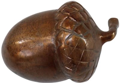 Deco4yourhome®- Decoratieve Eikel - Maat XL - Metaal - Antique Brass Shiny