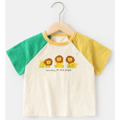 Babykleding Casual T-shirts met korte mouwen Zomerkleding Jongens Meisjes Baby Kinderen Kinderen Zomer Tops met halve mouwen 120cm yellow