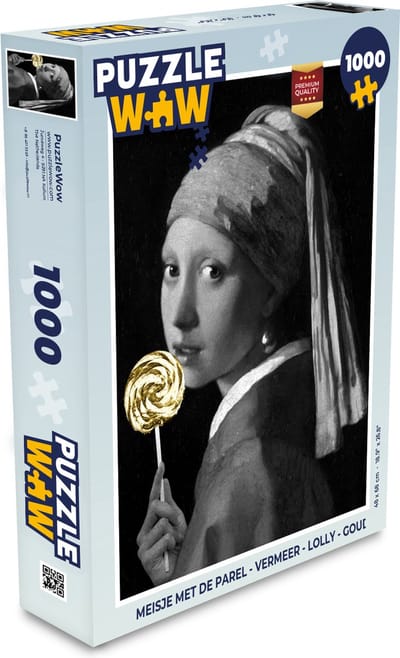 Puzzel Meisje met de parel - Vermeer - Lolly - Goud - Legpuzzel - Puzzel 1000 stukjes volwassenen