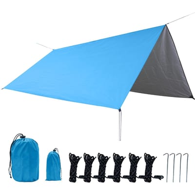 Auvent de voile imperméable de 10x10 pieds, pare-soleil résistant aux UV, résistant aux UV, pare-soleil de sable robuste avec bleu ciel