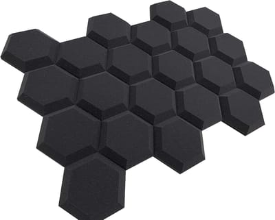 Akoestische Panelen - Geluidsisolatie Tegels - Studio Geluid Verbeteren - Unieke Hexagon Vorm - 22 Stuks 1.25 m2 - Donkergrijs