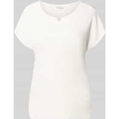 Tom Tailor - T-shirt van gemengde stoffen - Maat XL - Whisper White