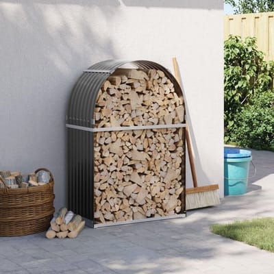 Houten Opbergsysteem voor Brandhout - Outdoor & Indoor, Stevige Staalconstructie, 80 x 45 x 120 cm