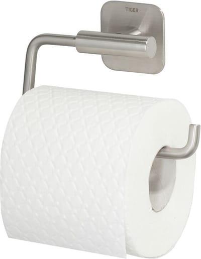 Tiger Colar - Wc rolhouder zonder klep - Zonder te boren - Toiletrolhouder zelfklevend - RVS geborsteld