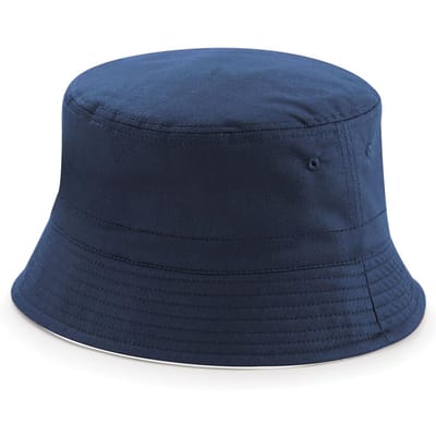 Beechfield Unisex omkeerbare emmerhoed voor volwassenen (Franse marine / Wit)