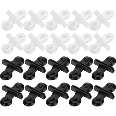 20 Stuks Zuignap Aquarium Vissenkommen Glas Deksel Scheidingswand Steunclip Beugel black
