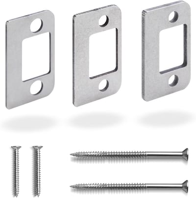 Deuraanslagplaten - Slagplaat vulplaatjes - Deur sluiting reparatie - Set van 3 diktes - 3 stuks - Zilver