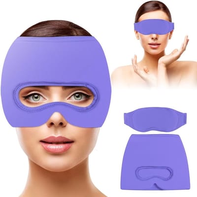 Drie-in-één Migraine Masker voor Hoofdpijn met Verwijderbaar Oogmasker, Herbruikbare Hoofdpijn Hoed en Koelend Masker voor Stressverlichting en Migraine Relief