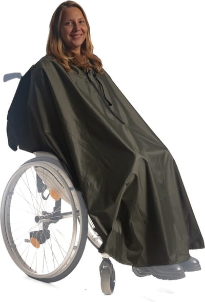 Belieff Rolstoel Poncho - Rolstoelcape - Poncho Regen - Poncho Rolstoel - Rolstoeljas - Regencape Rolstoel - Rolstoelponcho - Groen