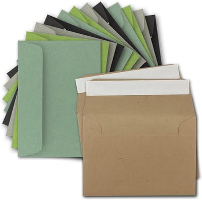 700x C6 Enveloppen Kraftpapier Kleurmix - Gerecyclede Vintage Enveloppen met Zelfklevende Sluiting - 114x162 mm