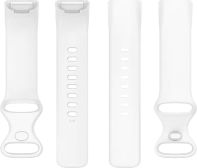 Siliconen bandje - geschikt voor Fitbit Charge 5 / Charge 6 - maat M/L - wit
