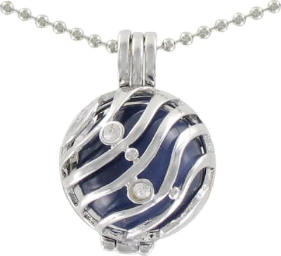 Quiges - 18mm Bolhouder 925 Zilver met Ketting 90cm en Bolletje Set - EBZS18004