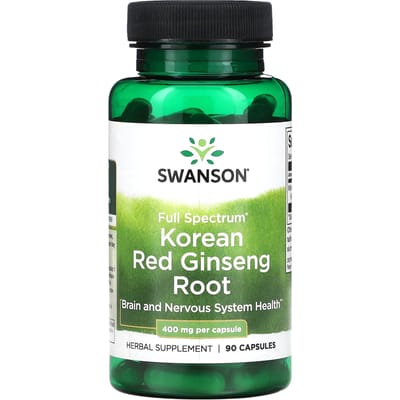 Volledig spectrum Koreaanse rode ginsengwortel, 400 mg, 90 capsules