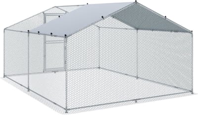 Kippenhok voor buitenverlijf - 3x2x2 m - Buiten - Met Zonwerend Dak - Kippenren - Voor Pluimvee