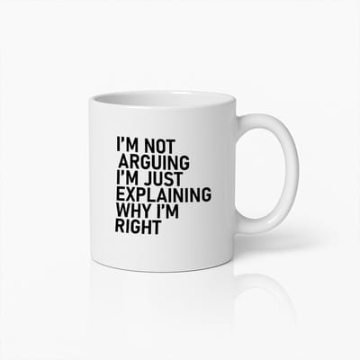 Humoristische "Ik Ruik Niet, Ik Leg Alleen Uit Waarom Ik Gelijk Heb" Mok 330ml – Grappige Koffiebeker voor Debatliefhebbers