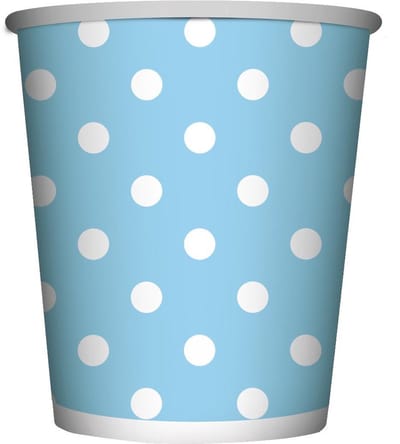 Drink Bekertjes Stippen Baby Blauw (8ST)