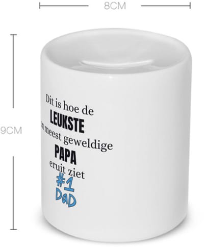 Akyol - dit is hoe de leukste en geweldige papa uit ziet Spaarpot - Papa - cadeau papa - cadeau - verjaardag papa - 350 ML inhoud