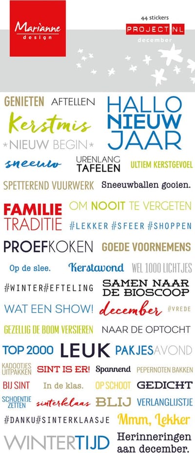 Marianne Design Decoration tekst stickers december