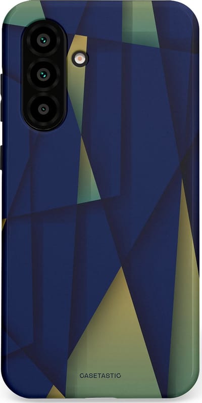 Casetastic Hoesje Geschikt voor Samsung A56 / A36 - Stijlvolle Beschermende Duo-layer Case - Blauwgroene Driehoeken