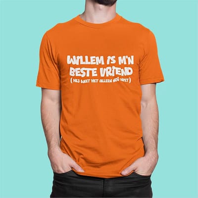 Oranje T-shirt "Willem Is M'n Beste Vriend" XS