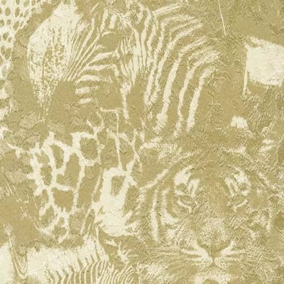 Dieren behang dubbelbreed goud 96243-4