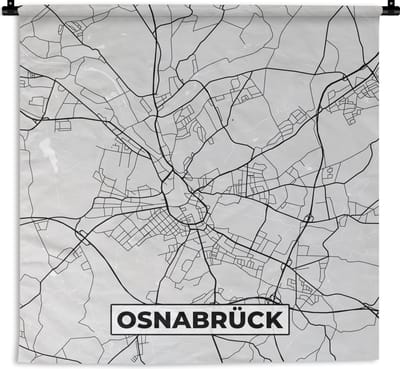 Wandkleed - Wanddoek - Stadskaart - Duitsland - Plattegrond - Osnabrück - Kaart - 180x180 cm - Wandtapijt