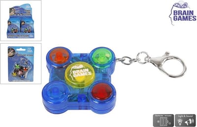 Brain Games Memory Game sleutelhanger met licht en geluid 5x5cm