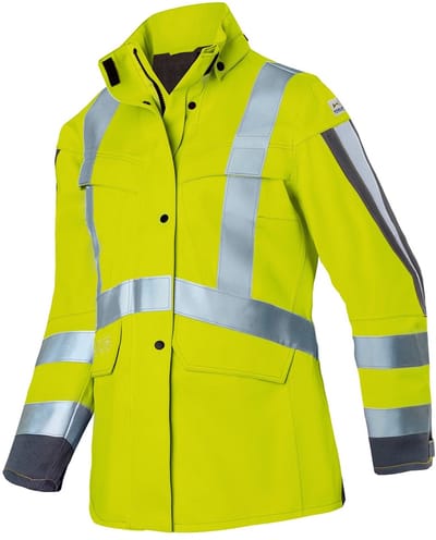 KUBLER PROTECTIQ HIGH VIS 14958430 Hi Vis Reflecterend Hardshell Werkjas DAMES Veiligheidsjas Geel Antraciet - Waterdicht