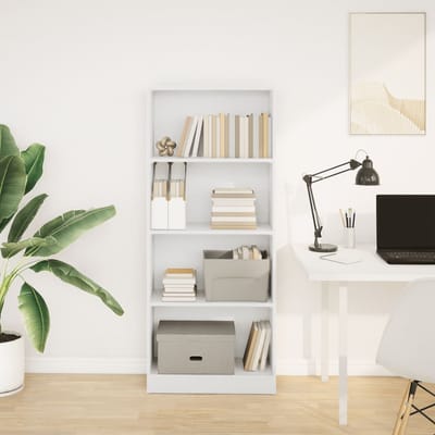 vidaXL - Boekenkast - 60x24x143 - cm - bewerkt - hout - wit